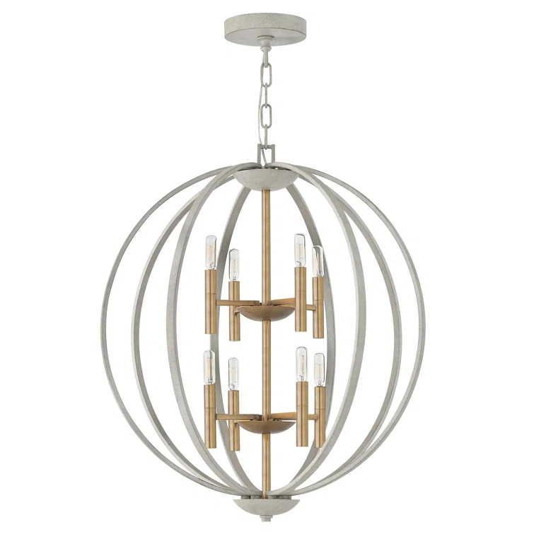 Euclid 8 - Light Candle Style Globe Chandelier