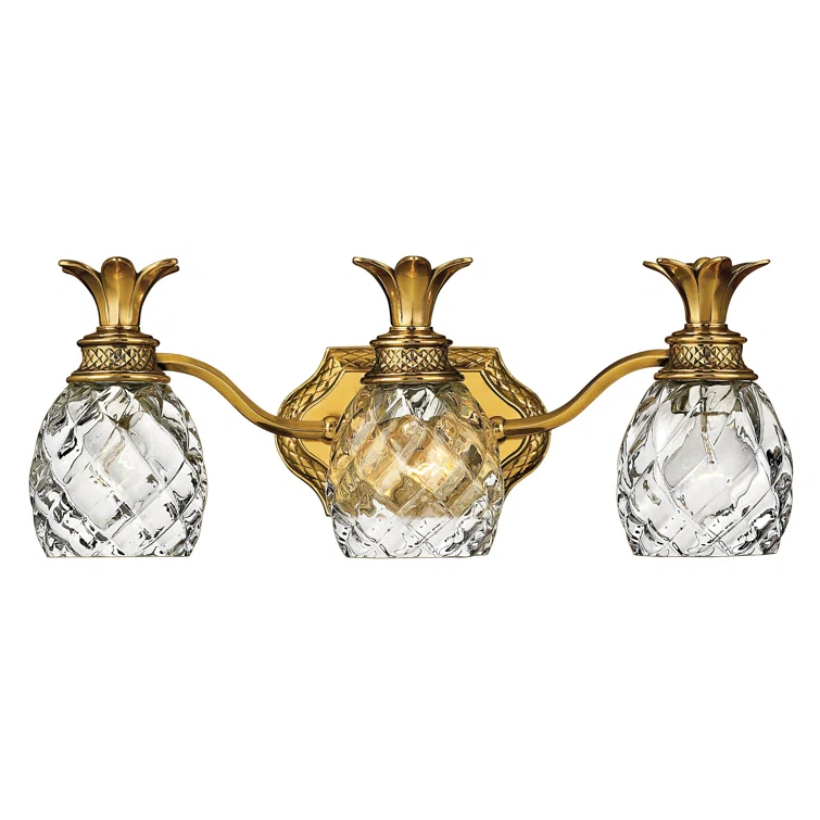 Plantation 3-Light Pineapple Bath Vanity Fixture