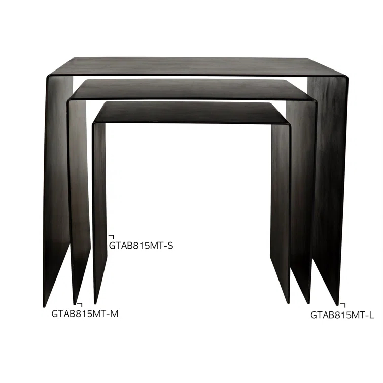 Noir Yves Steel Top End Table