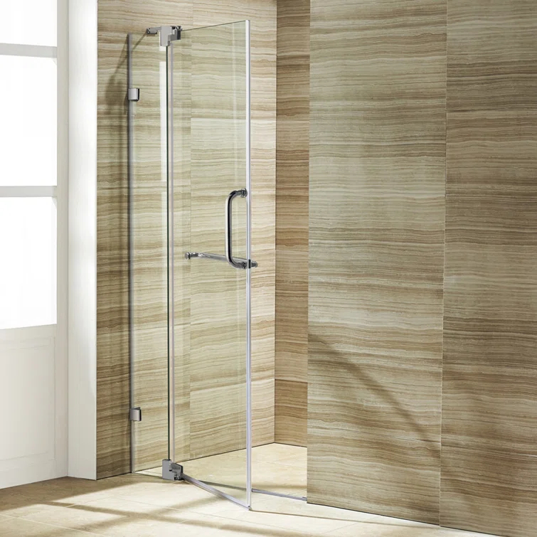 Pirouette 36-42" W x 72" H Pivot Frameless Shower Door with 3/8" Clear Glass