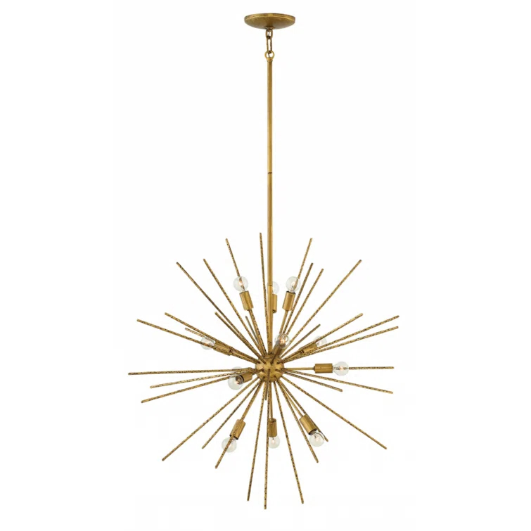 Tryst-Twelve Light Stem Hung Pendant-30 Inches Wide By 30 Inches Tall-Burnished Gold Finish Fredrick Ramond Lighting Fr43015bng