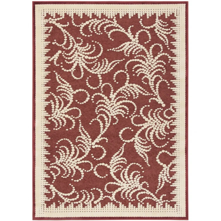 Fountain Swirl Martha Stewart Performance Floral Rug