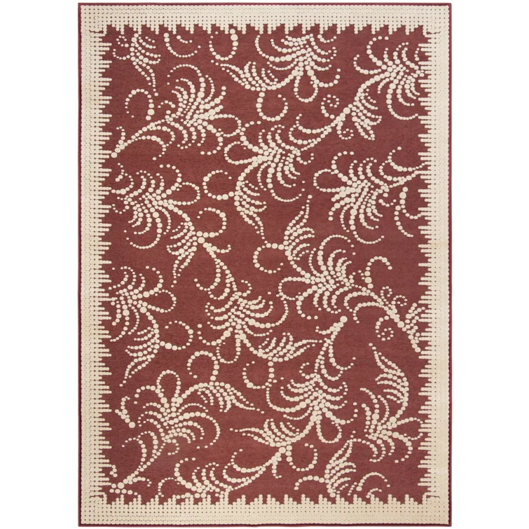Fountain Swirl Martha Stewart Performance Floral Rug