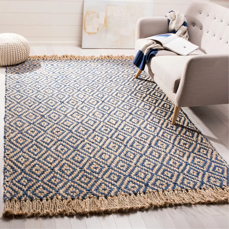 Derr Natural Fiber Hand Woven Jute Geometric Rug