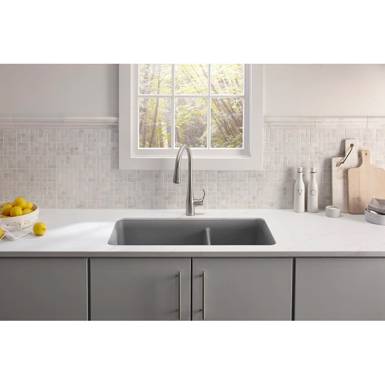 Cairn® 34" L x 18" W Double Basin Undermount with Accessories