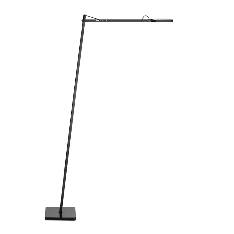 Black Adjustable LED Floor Lamp with Touch Dimmer