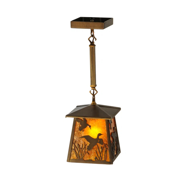 Meyda Lighting 1 - Light Antique Copper Lantern Pendant