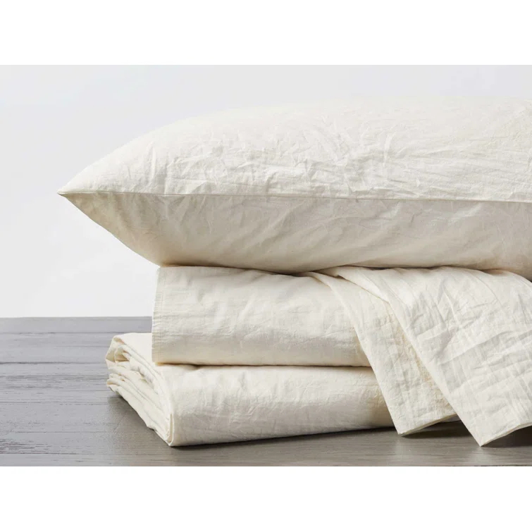 Organic Crinkled Percale Sheet Set