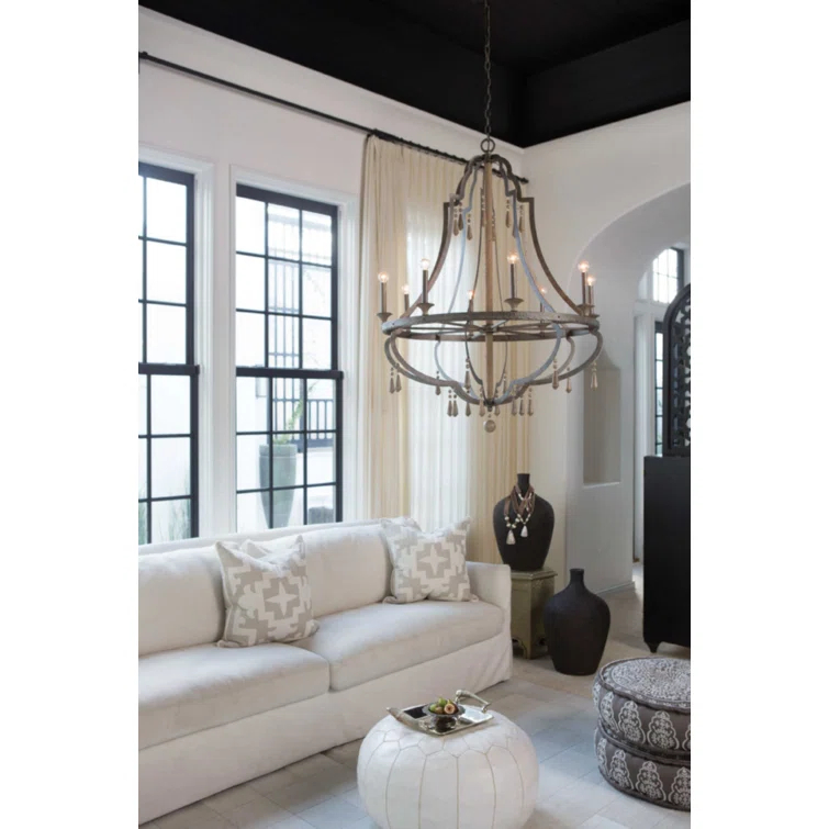 6 - Light Fabric Empire Chandelier