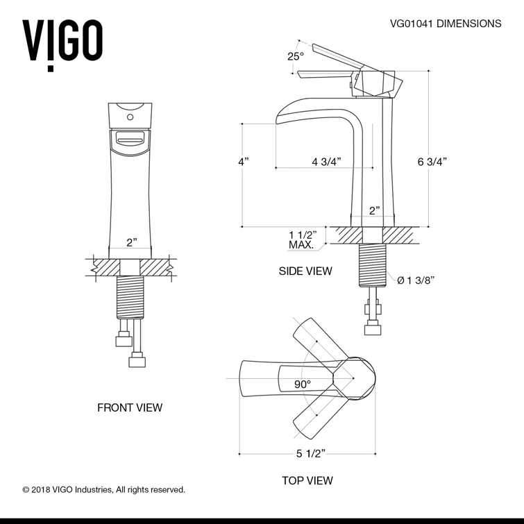 Paloma Single Hole Bathroom Faucet