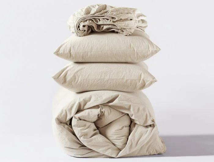 Organic Crinkled Percale Sheet Set