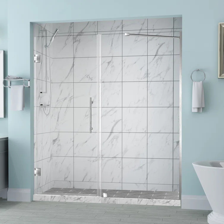 Belmore 72" x 72" Hinged Frameless Shower Door