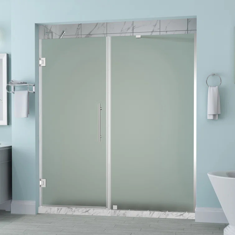 Belmore 59 x 72 Hinged Frameless Shower Door