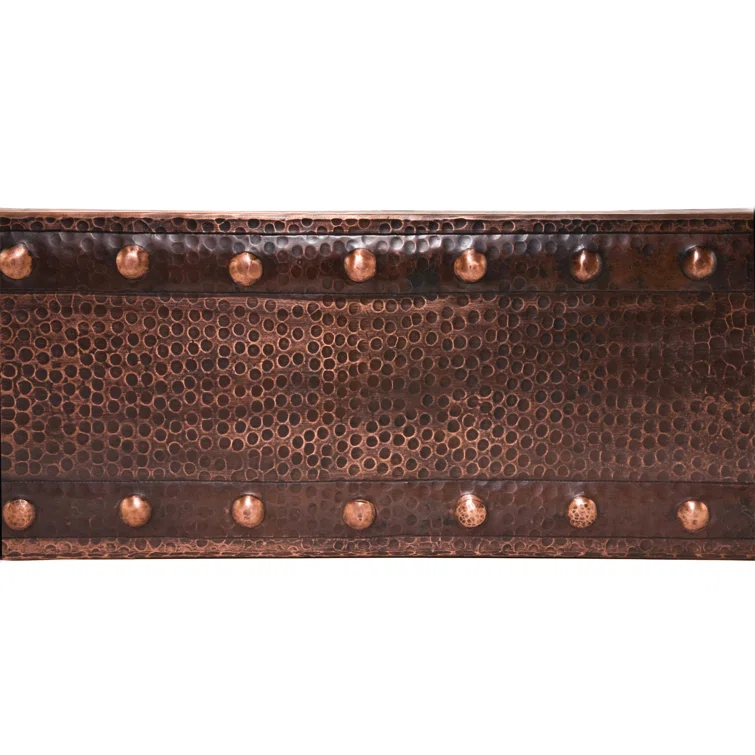 33" Hammered Copper Apron Front Single Basin Kitchen Sink w/ Barrel Strap Design