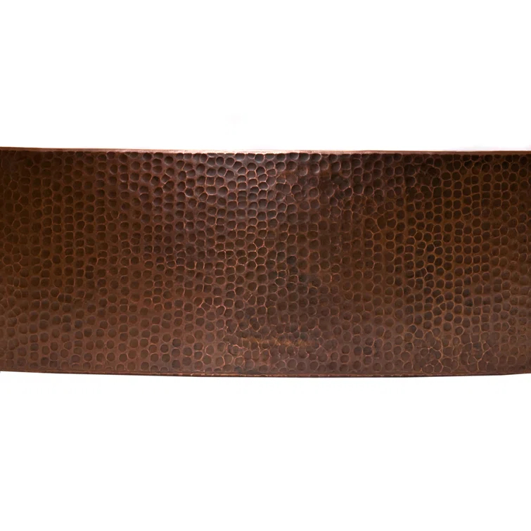 33" Hammered Copper Rounded Apron Front Single Basin Kitchen Sink