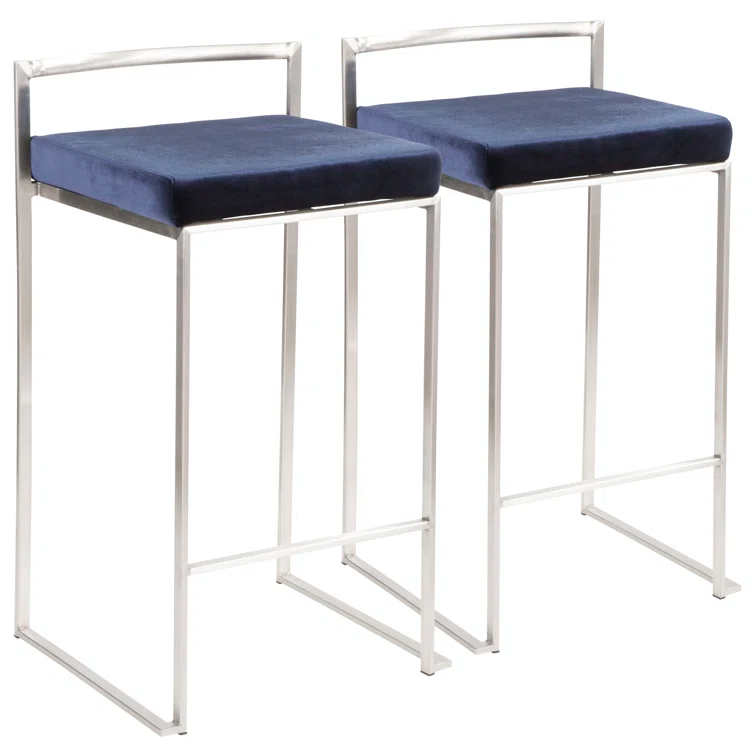 Derik Upholstered Stool with Metal Frame