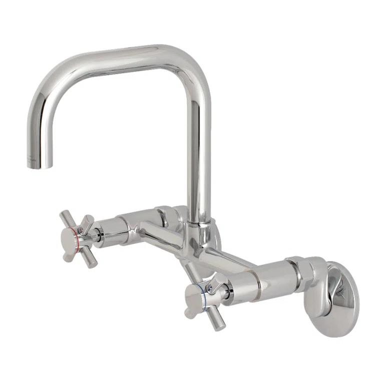 Kingston Brass Concord Double-Handle 2-Hole Wall-Mount Bridge Kitchen Faucet
