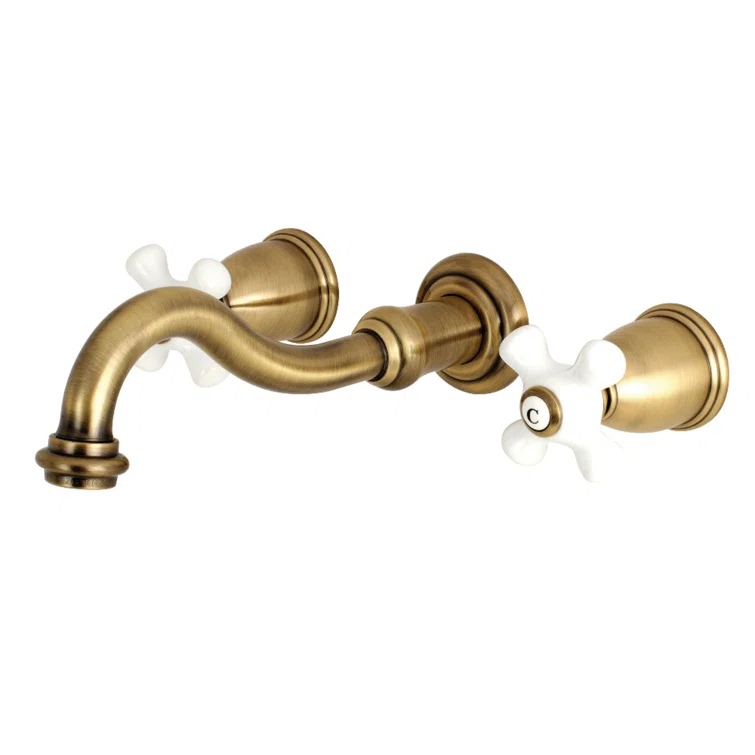 Kingston Brass Vintage Two-Handle 3-Hole Wall Mount Bathroom Faucet