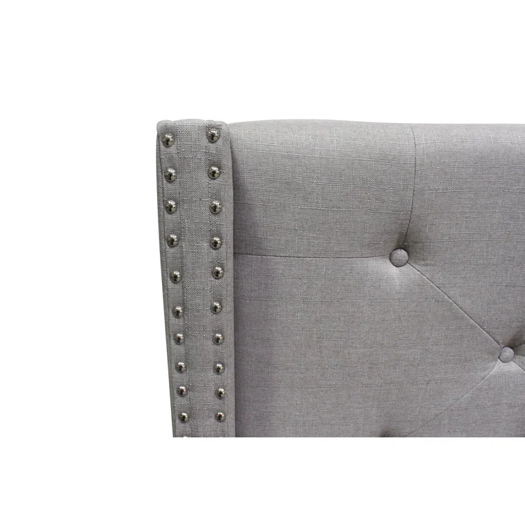 Anthelme Upholstered Wingback Bed