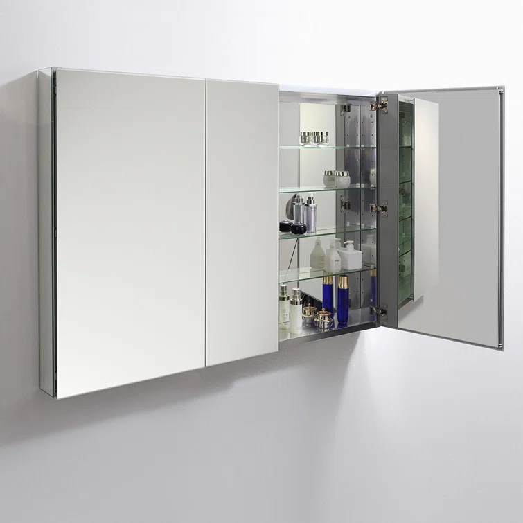 Senza Recessed/Surface Mount Rectangular Frameless Bathroom Medicine Cabinet