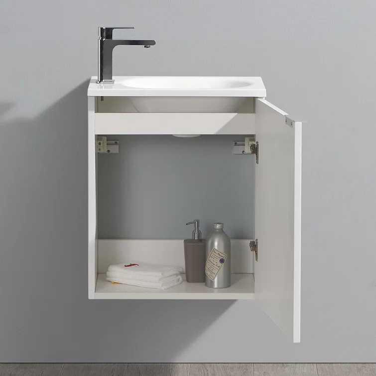 Valencia 20" Wall Mount Single Sink Bathroom Vanity with Top and Sink (Faucet Not Included)