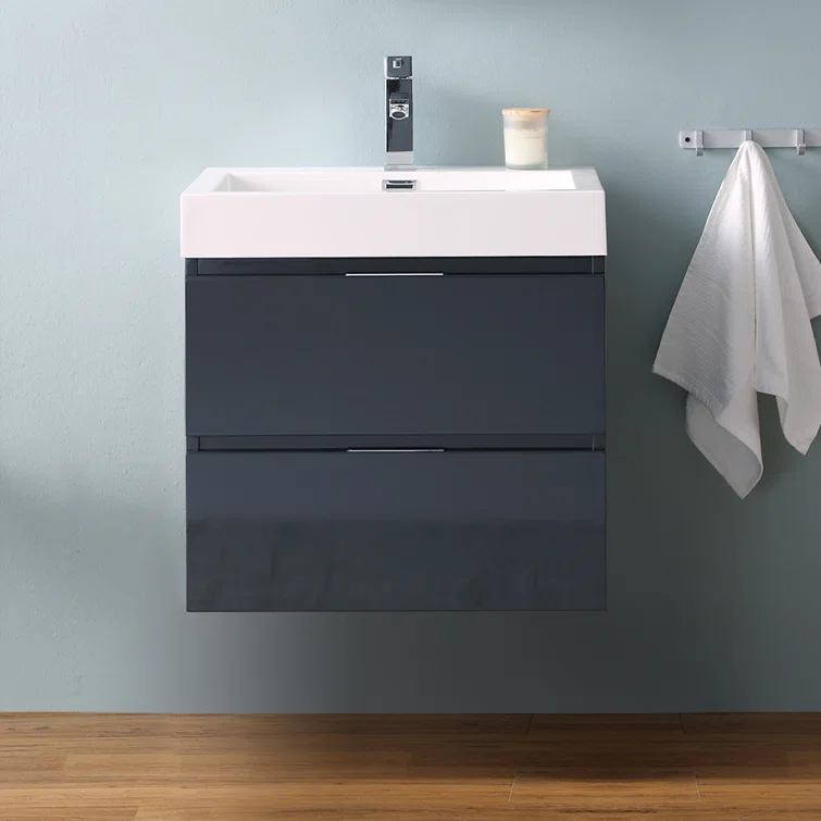 Valencia 24" Wall Mount Single Sink Bathroom Vanity with Top and Sink (Faucet Not Included)