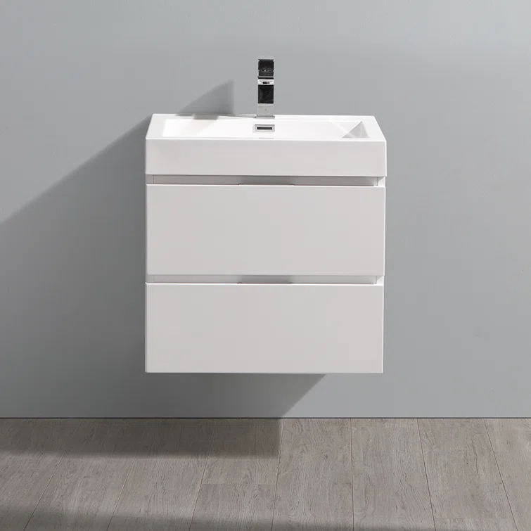 Valencia 24" Wall Mount Single Sink Bathroom Vanity with Top and Sink (Faucet Not Included)