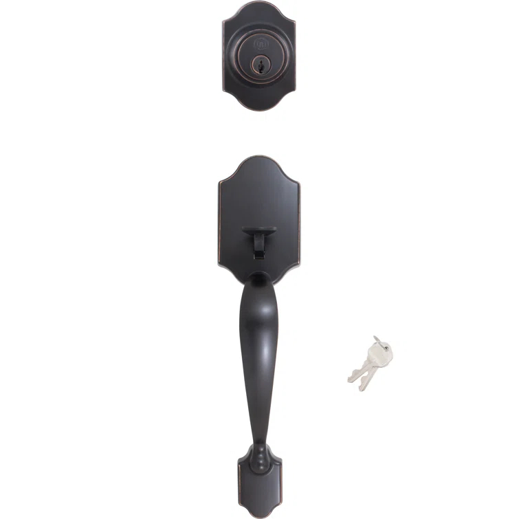 Cedar Brook Exterior Portion Handleset with Single Cylinder Deadbolt (Interior Portion Sold Separately)