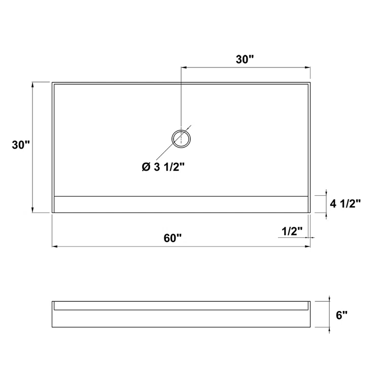 W D Rectangular Shower Base