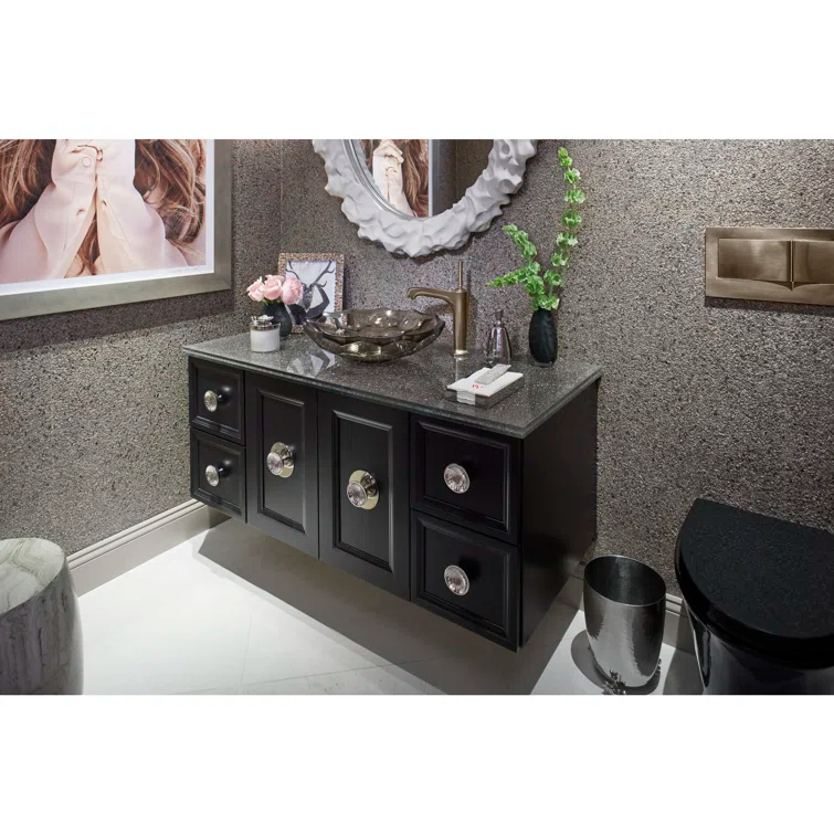 Kohler Briolette, Artist Editions Oval Faceted Glass Bathroom Vessel Sink