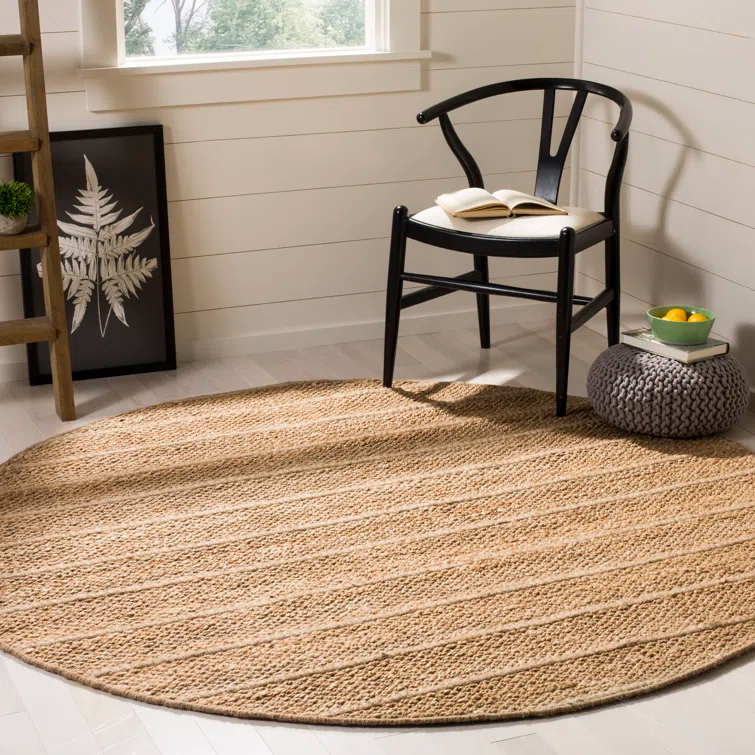 Natural Fiber NF550 Hand Woven Indoor Area Rug - Natural/Light Grey - 6'x6' - Safavieh.
