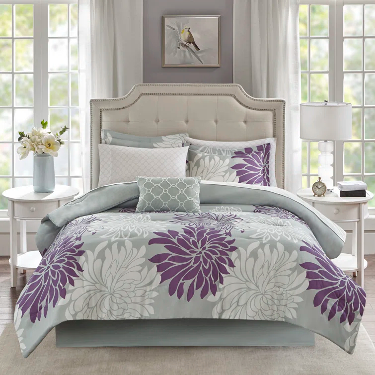 Madison Park Essentials Maible Floral Comforter Set with Cotton Bed Sheets
