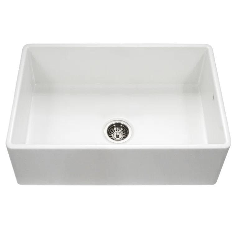 Houzer Farmhouse Apron Front 33 inch Fireclay Single Bowl Kitchen Sink