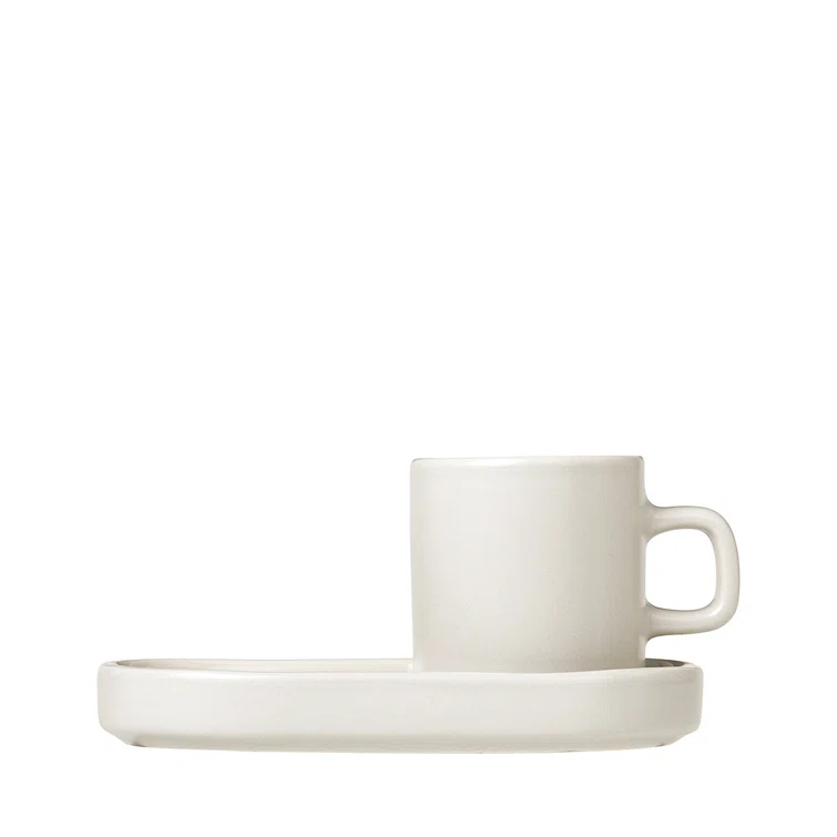 PILAR Stoneware Espresso Cup with Tray