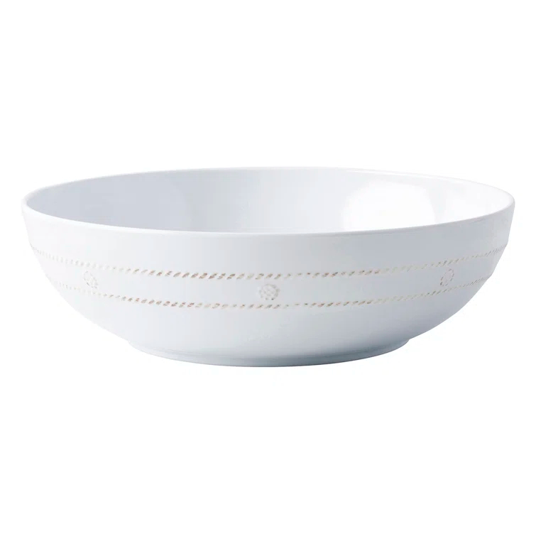 White Round Melamine 12" Serving Bowl