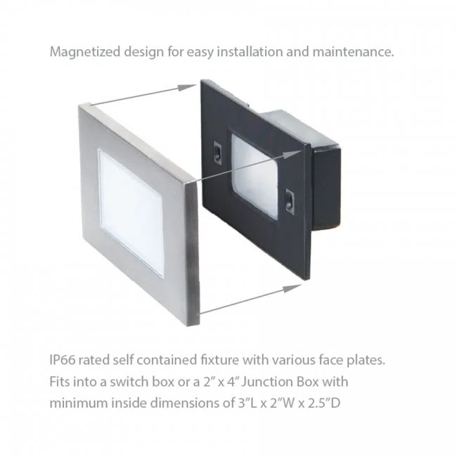 LED Outdoor 9-15V Step And Wall Light - Rectangle