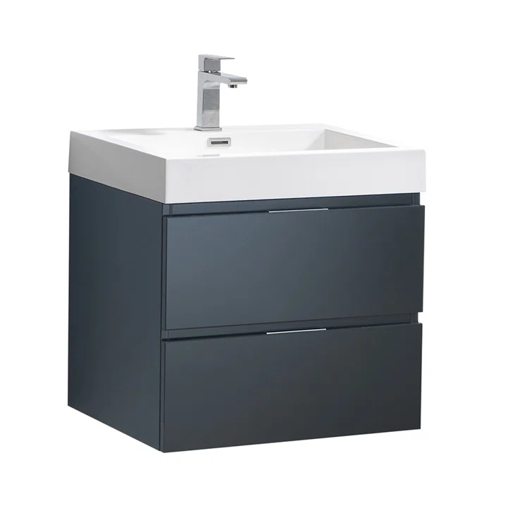 Valencia 24" Wall Mount Single Sink Bathroom Vanity with Top and Sink (Faucet Not Included)