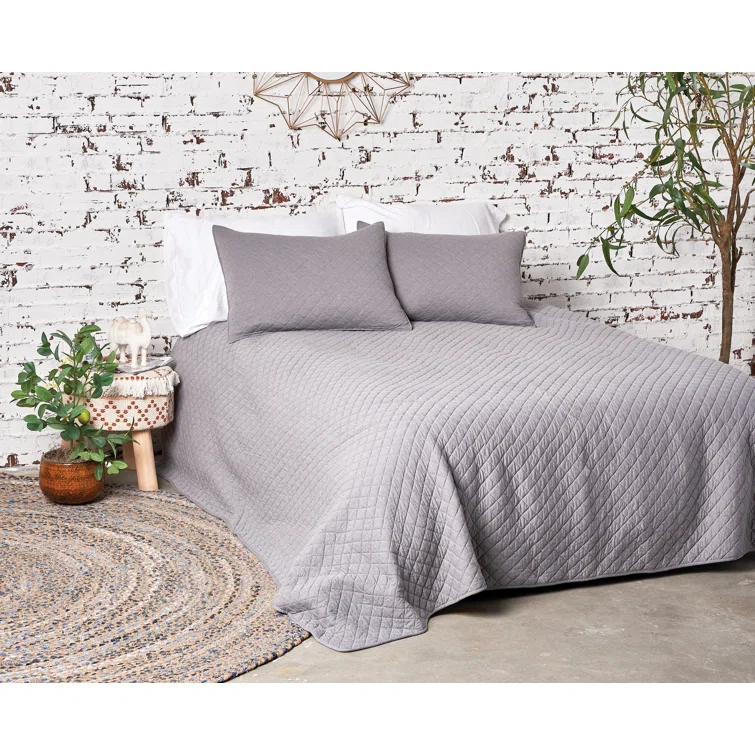 Jersey Lidio Gray Cotton Modern & Contemporary Reversible Quilt