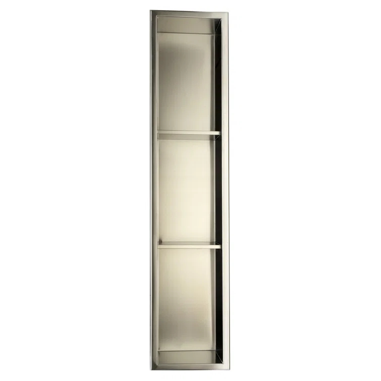 Vertical Stainless Steel Triple Shower Niche