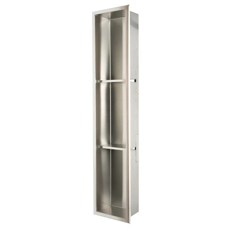 Vertical Stainless Steel Triple Shower Niche