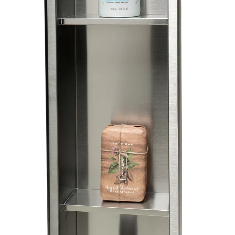 Vertical Stainless Steel Triple Shower Niche
