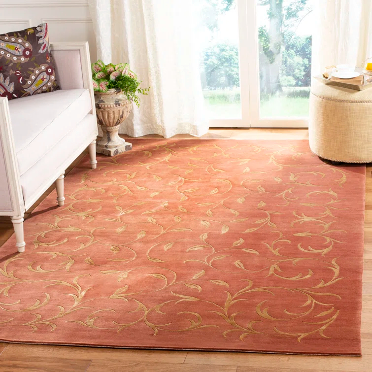 Sabha Hand Knotted Silk & Wool Pile Floral Rug