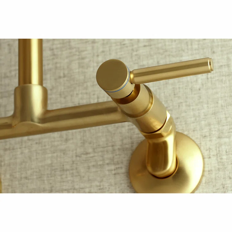 Kingston Brass Concord Double-Handle 2-Hole Wall-Mount Bridge Kitchen Faucet