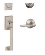 Century Matte Black Handleset with Deadbolt and Door Lever