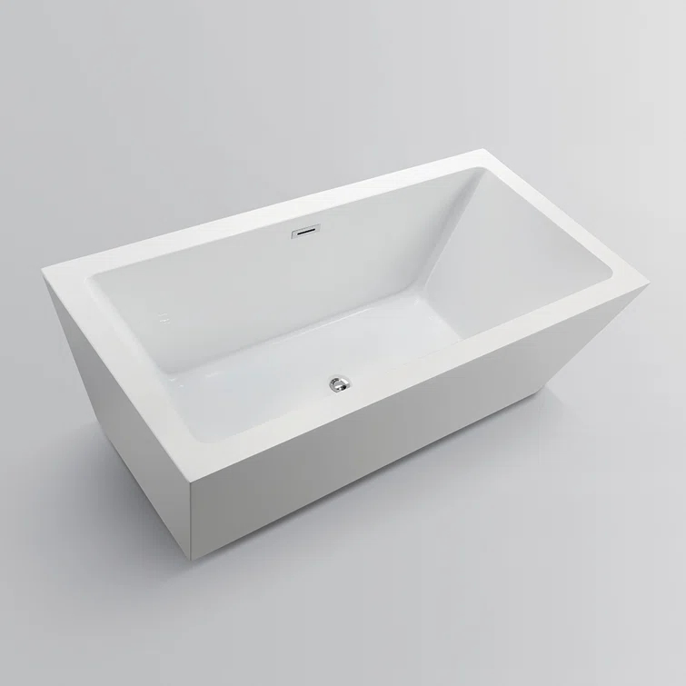 Elena 59" x 30" Freestanding Soaking Acrylic Bathtub