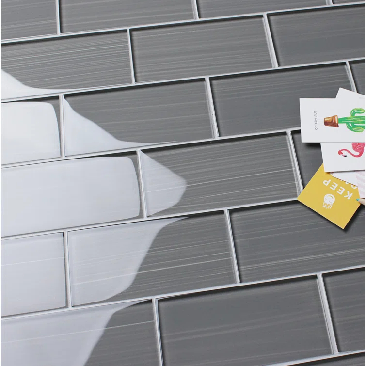 Premium Hand Painted 3" x 6" Straight Edge Glass Mosaic Subway Tile