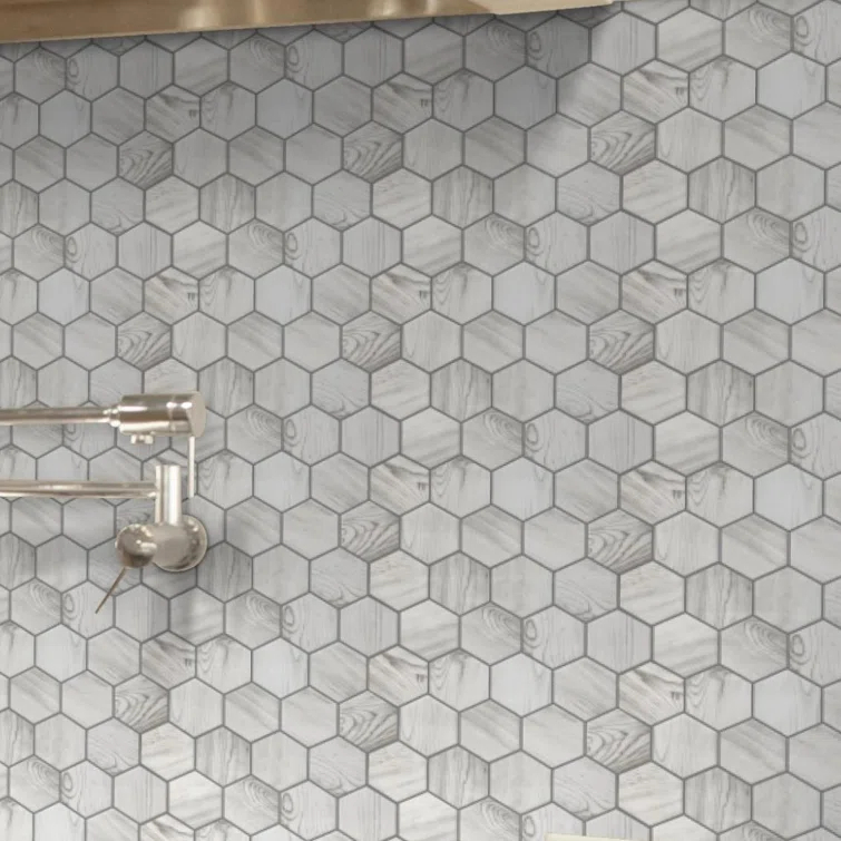 Echo™ Hex 3" x 3" Glass Mosaic Tile