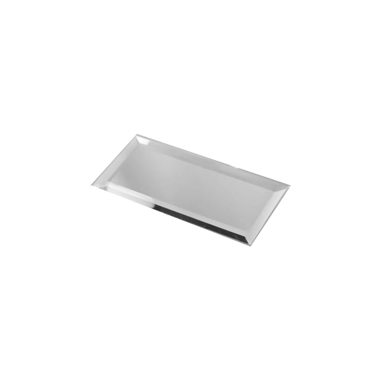 Reflections 3 in. x 6 in. Diamond Grade Glass Mirror Beveled Subway Decorative Kitchen & Bathroom Wall Tile