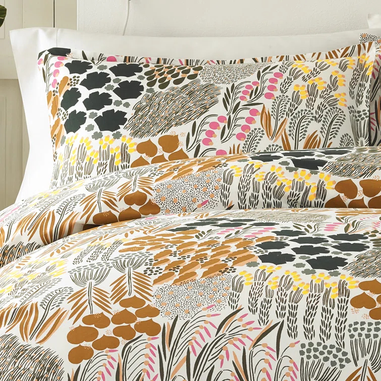 Marimekko Pieni Letto Brown Cotton Comforter Set