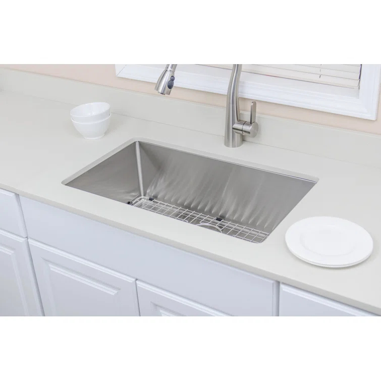 Wells Sinkware NCU3018-10-1 New Chef’s 30'' L Undermount Single Bowl Stainless Steel Kitchen Sink